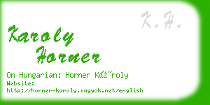 karoly horner business card